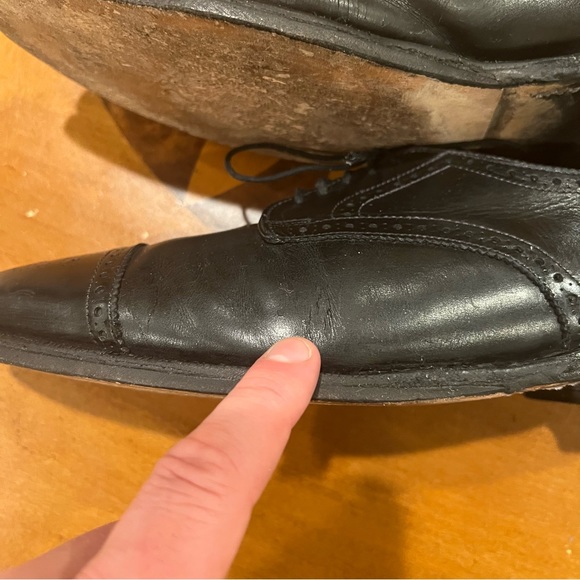 Allen Edmonds Sanford Cap Toe Black Leather Oxfords 11.5 Dress Shoes - Picture 16 of 16